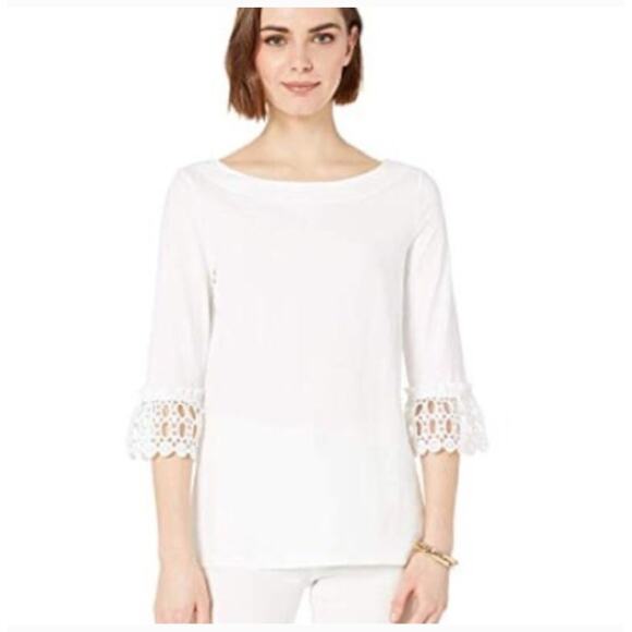 Lilly Pulitzer Tops - Lilly Pulitzer White Waverly Eyelet Top